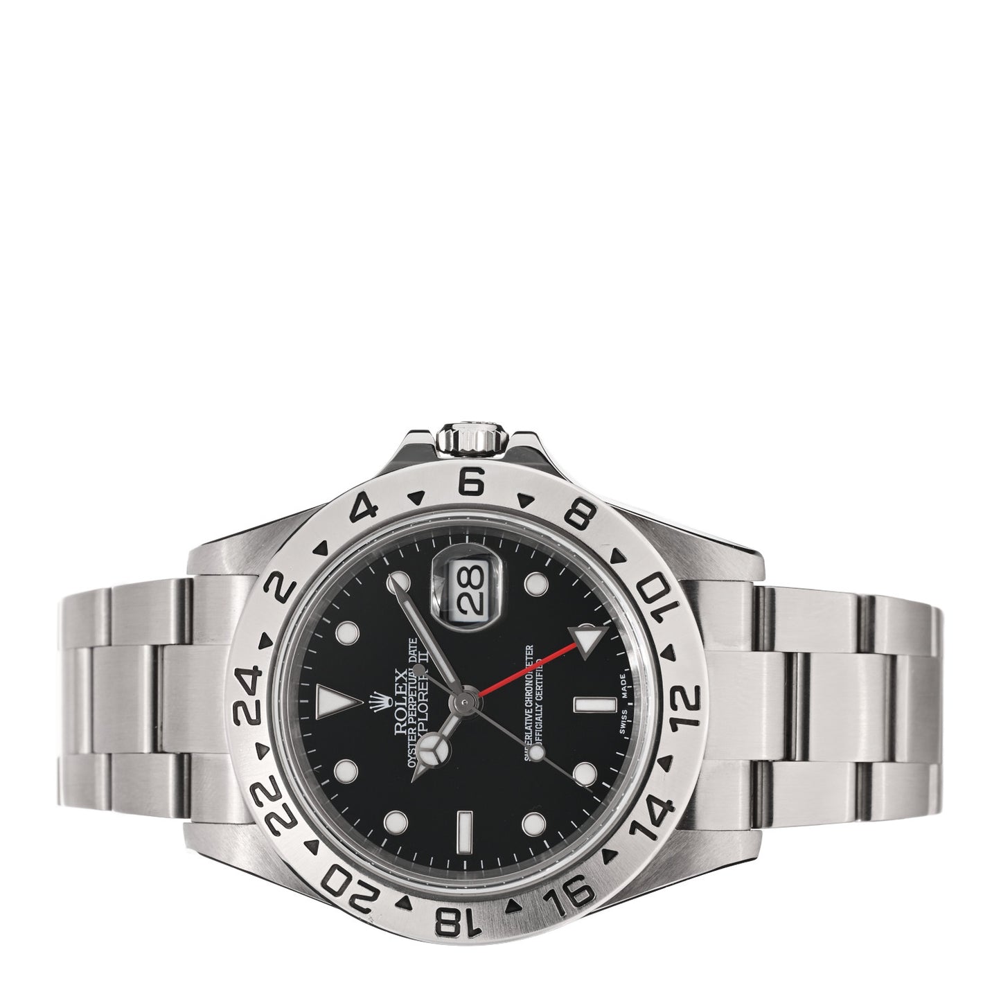 Stainless Steel 40mm Oyster Perpetual Date Explorer II Watch Black 16570