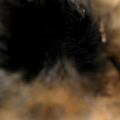 Prada Aspen Vitello Faux Fur Tote Crema Black 5 of 9