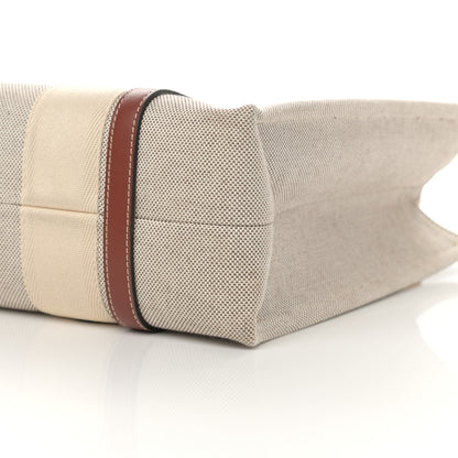 Chloe Cotton Calfskin Medium Woody Ribbon Tote White Brown 10 of 12