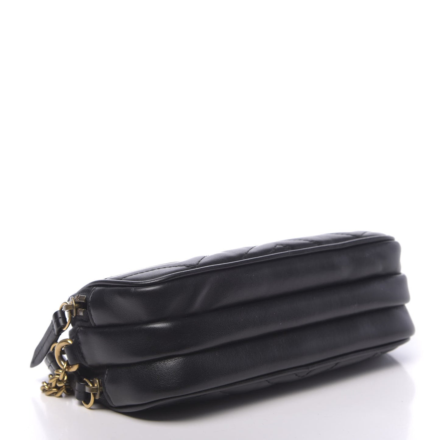 Calfskin Matelasse Mini GG Marmont Chain Crossbody Bag Black