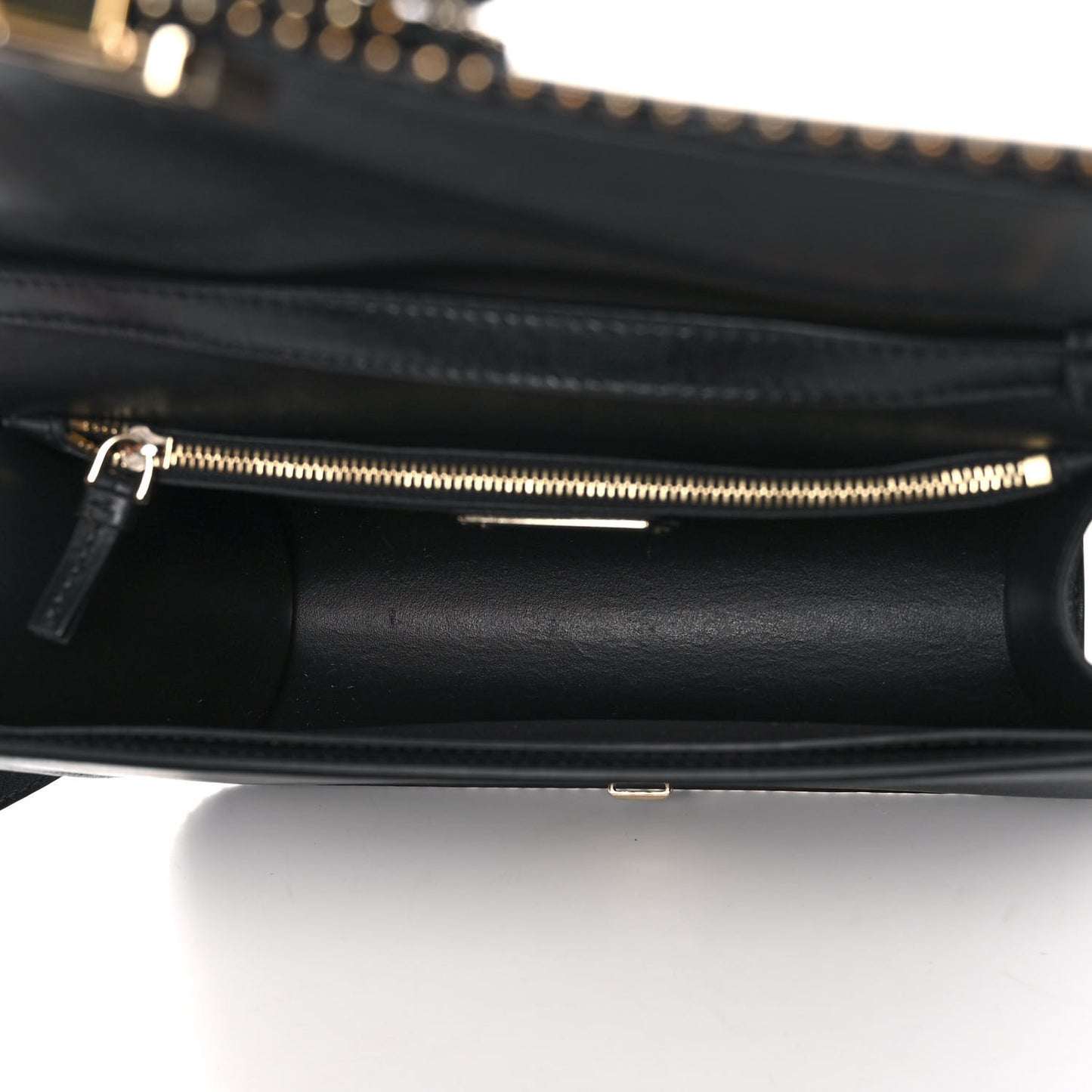 Calfskin Studded Vara Bow Bag Black