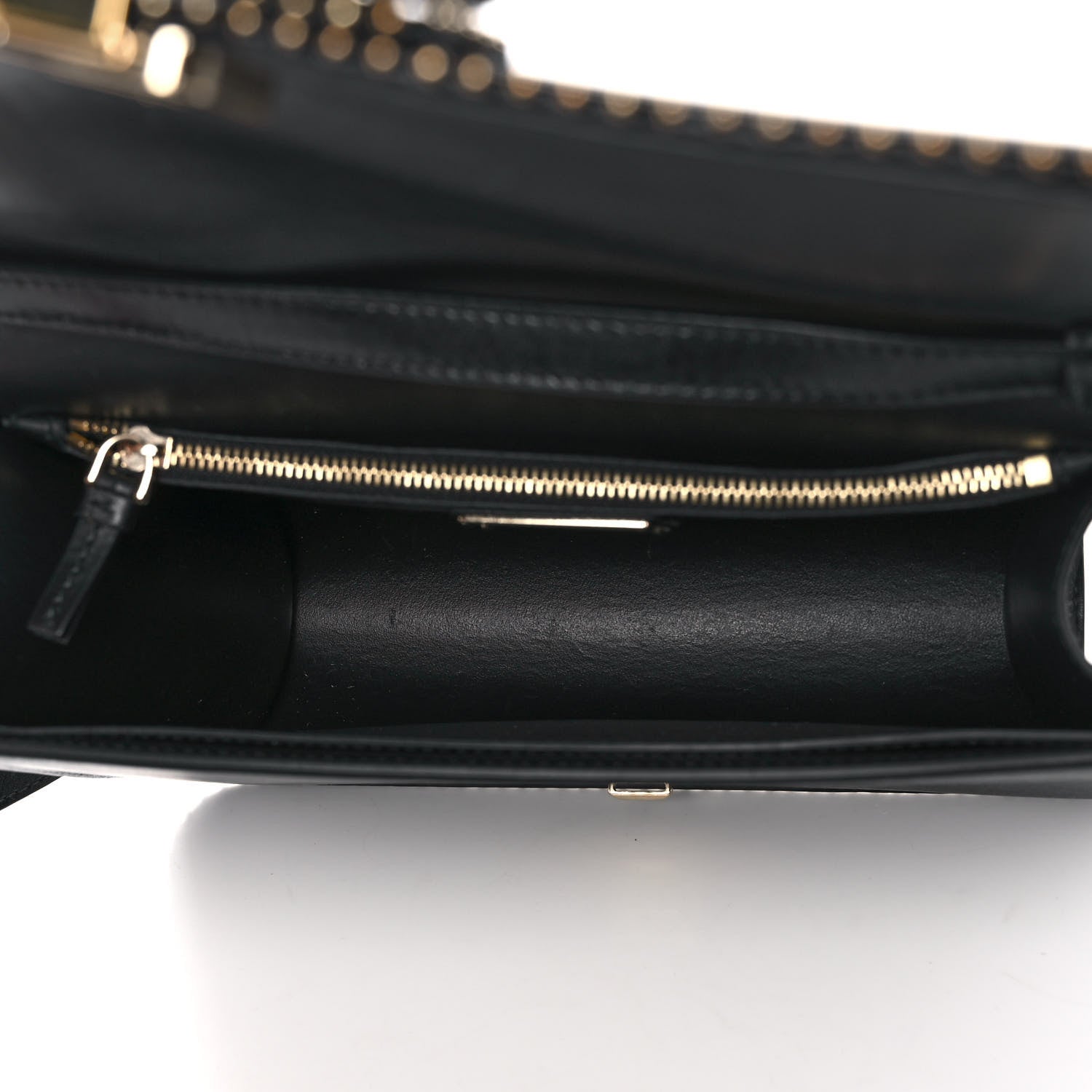 Salvatore Ferragamo Calfskin Studded Vara Bow Bag Black 9 of 11