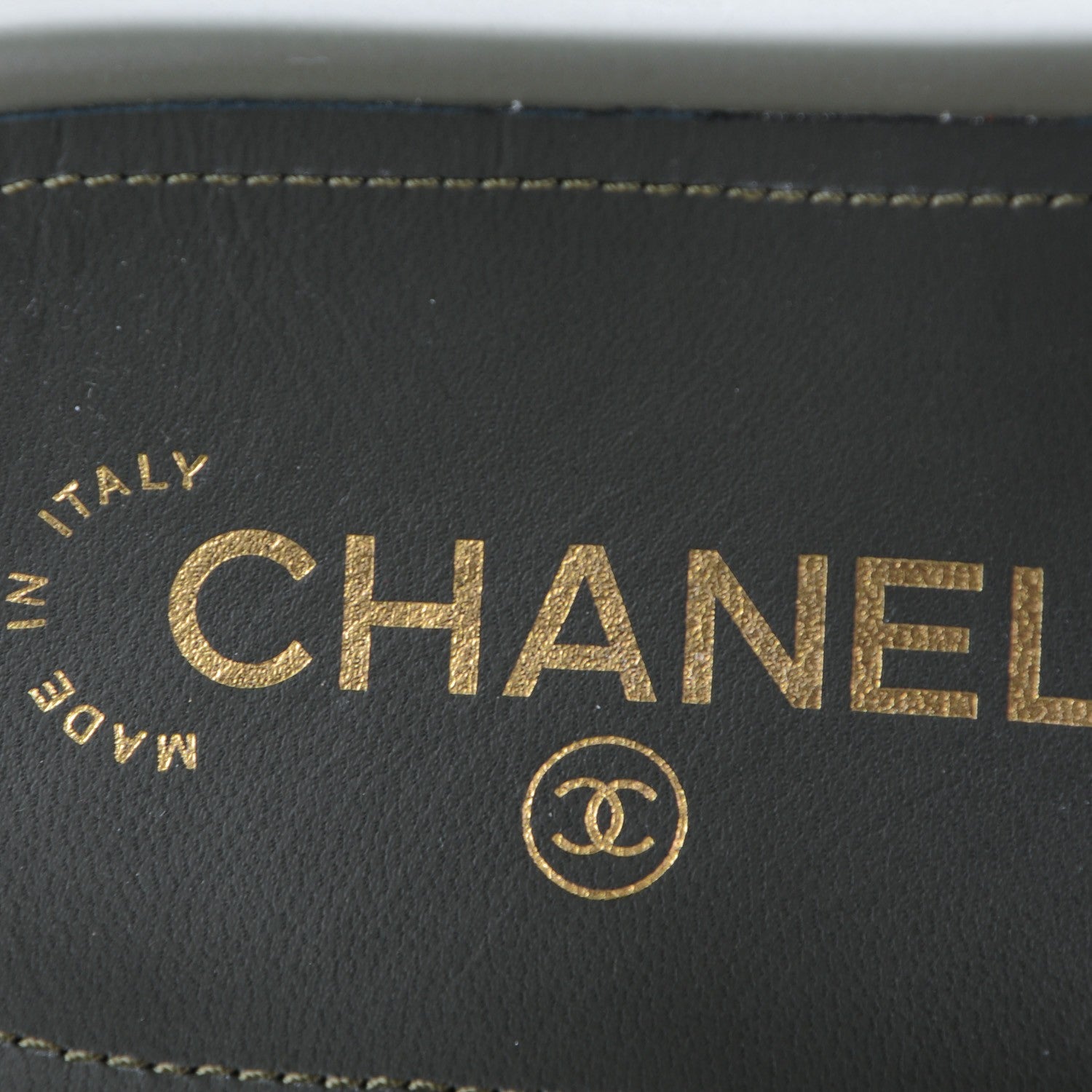 Chanel Lambskin Canvas Chain Flat Sandals 37 Green 7 of 7