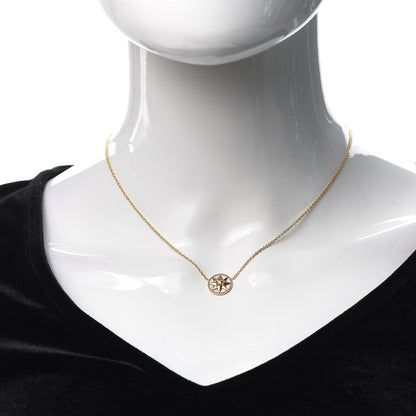 Christian Dior 18K Yellow Gold Diamond Mother of Pearl Rose Des Vents Necklace 2 of 5