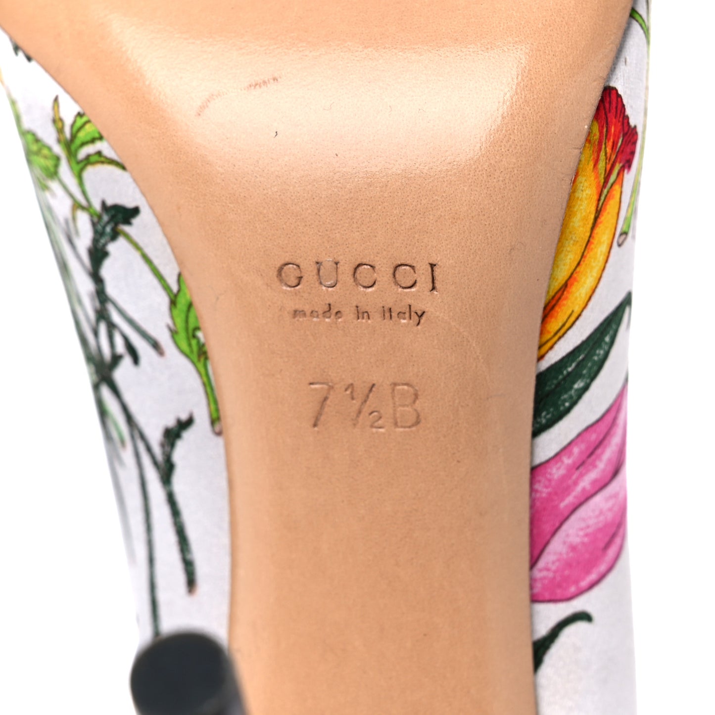 Satin Flora Print Peep Toe Pumps 7.5 Multicolor