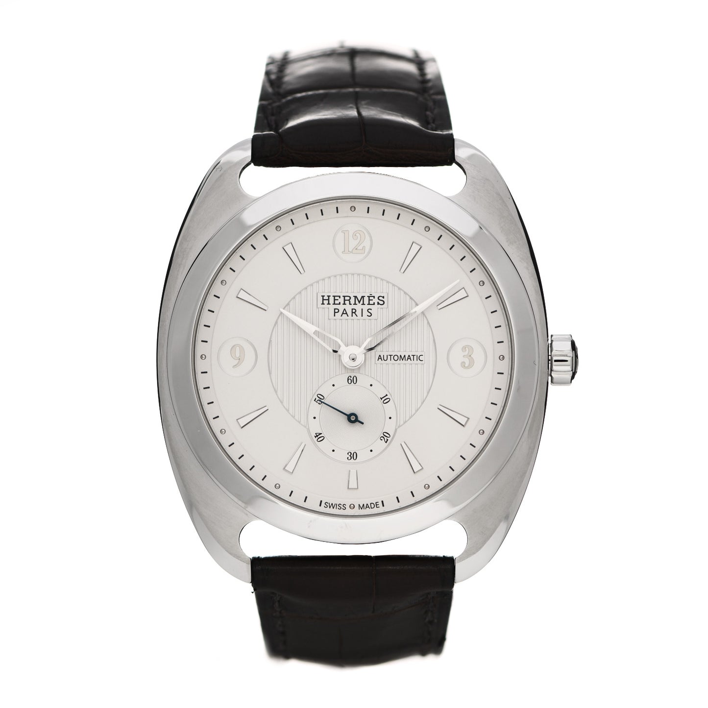 Stainless Steel Alligator 40.5mm Dressage Quantieme Automatic Watch Noir