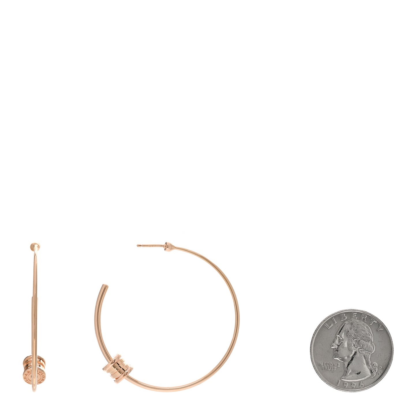 18K Rose Gold Large B.Zero1 Hoop Earrings