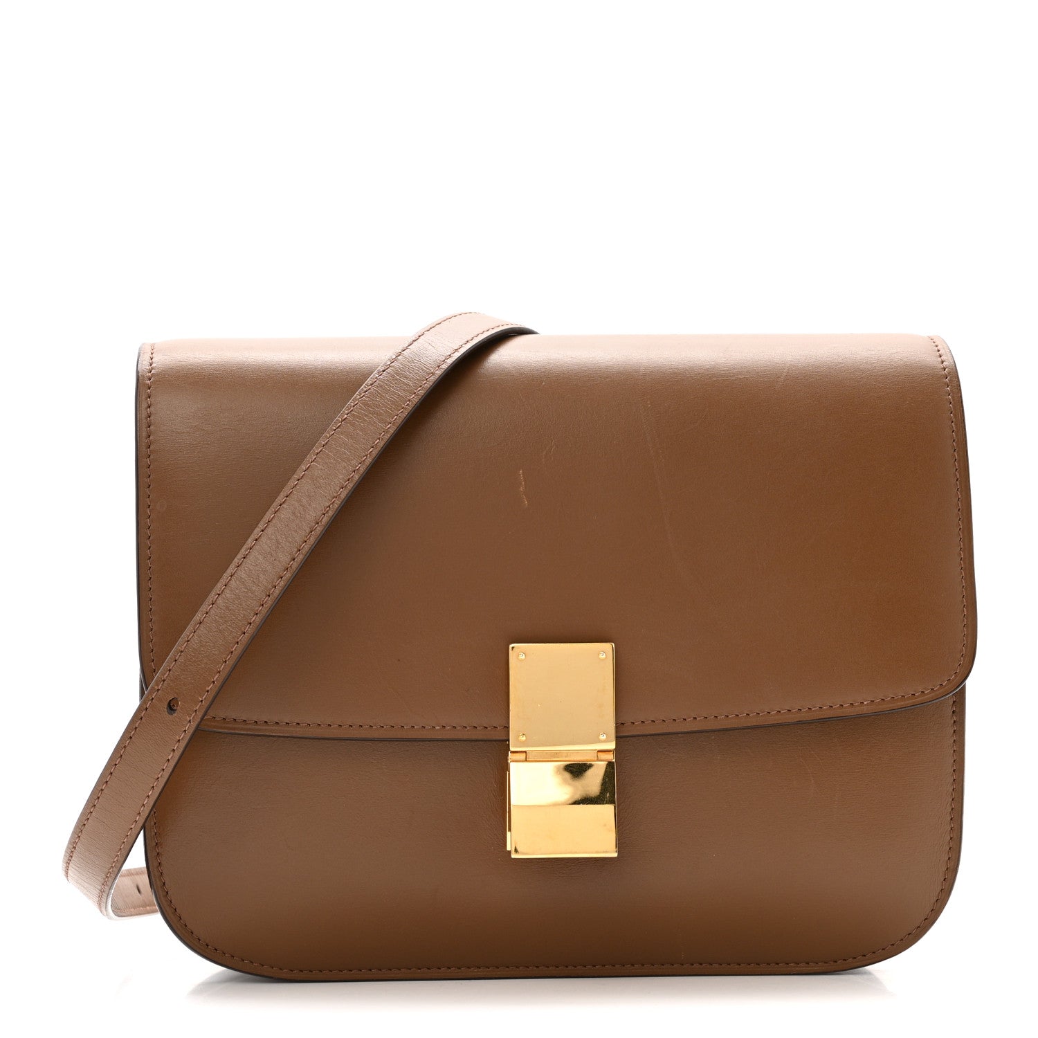 Celine Box Calfskin Medium Classic Box Flap Bag Camel 1 of 19