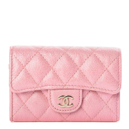 Chanel Iridescent Caviar Quilted Flap Card Holder Rose Pink 1 of 9