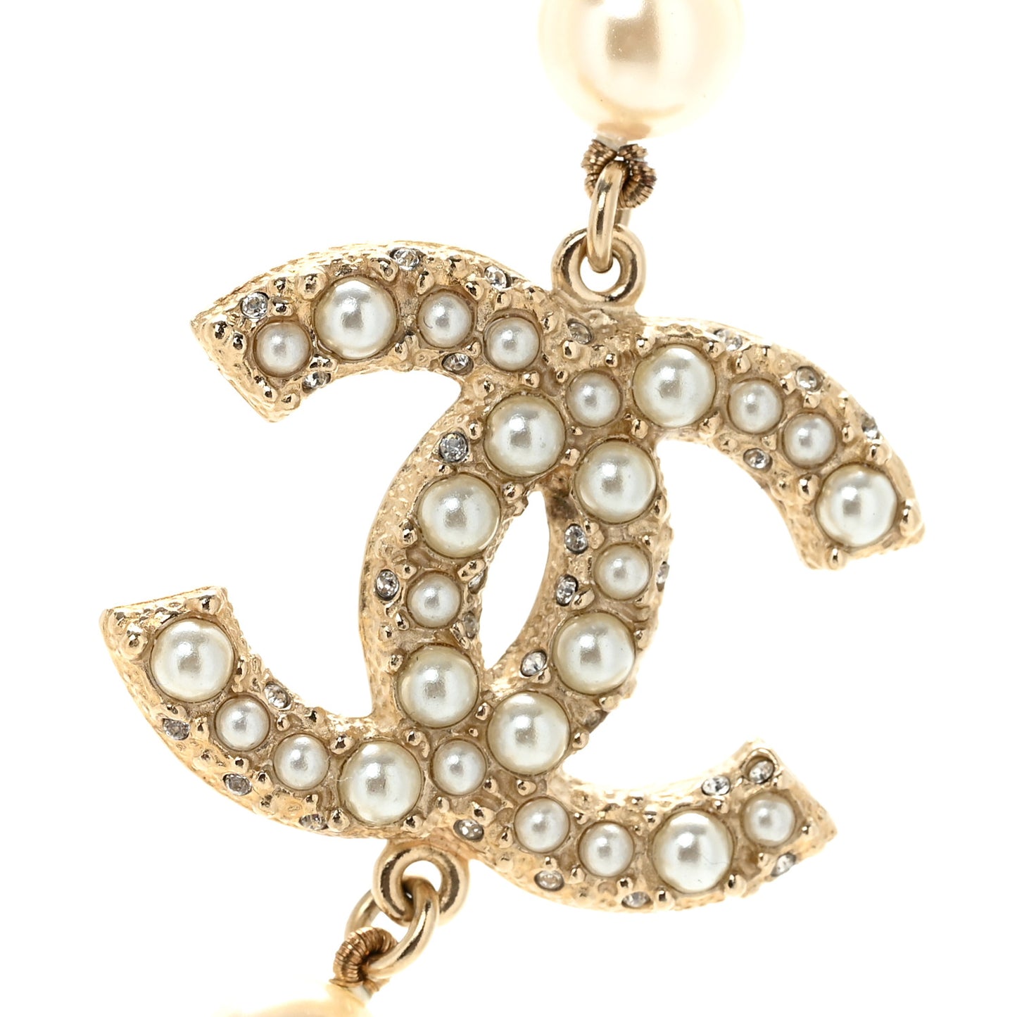 Pearl CC 100th Anniversary Necklace Light Gold
