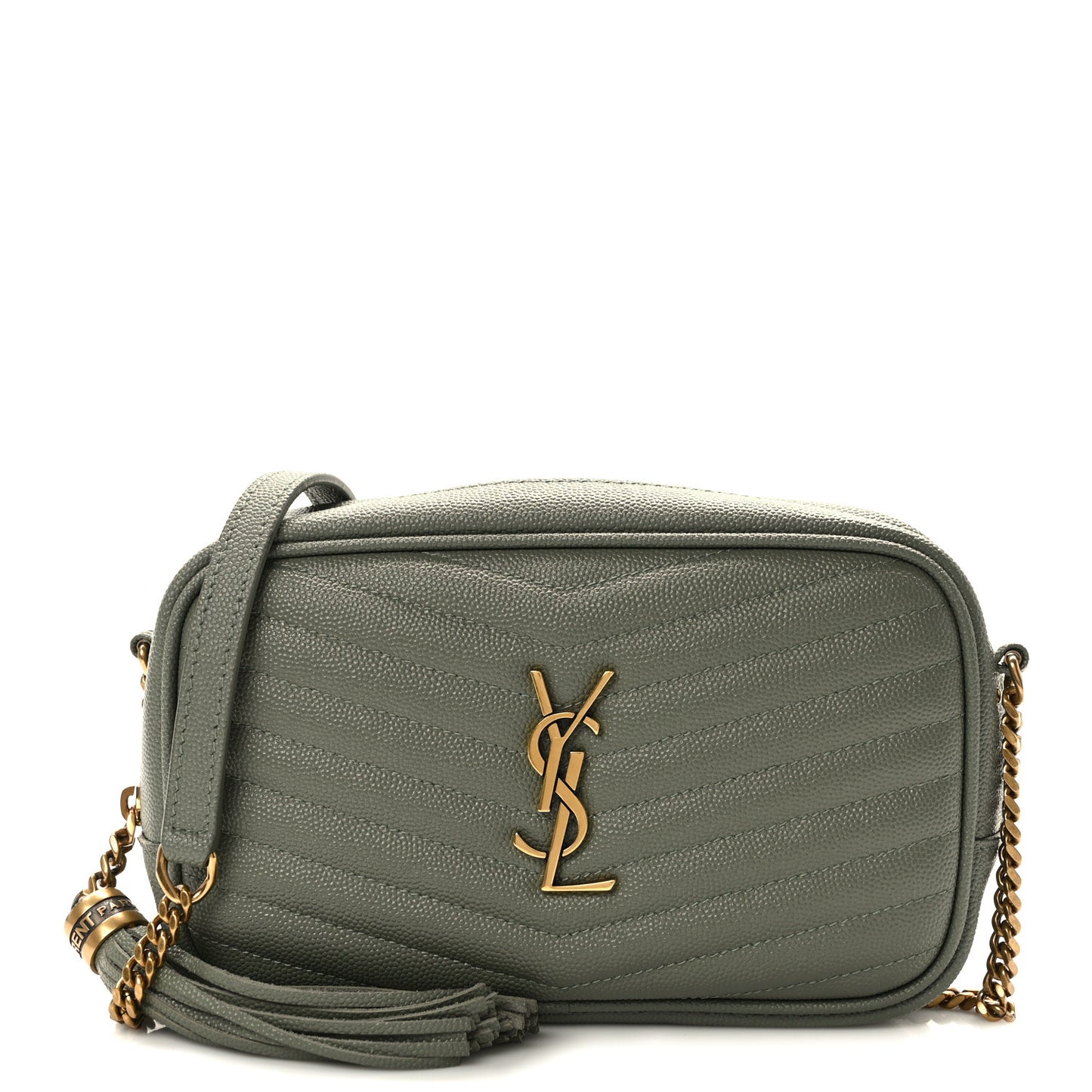 Grain De Poudre Matelasse Monogram Mini Lou Camera Bag Light Sage