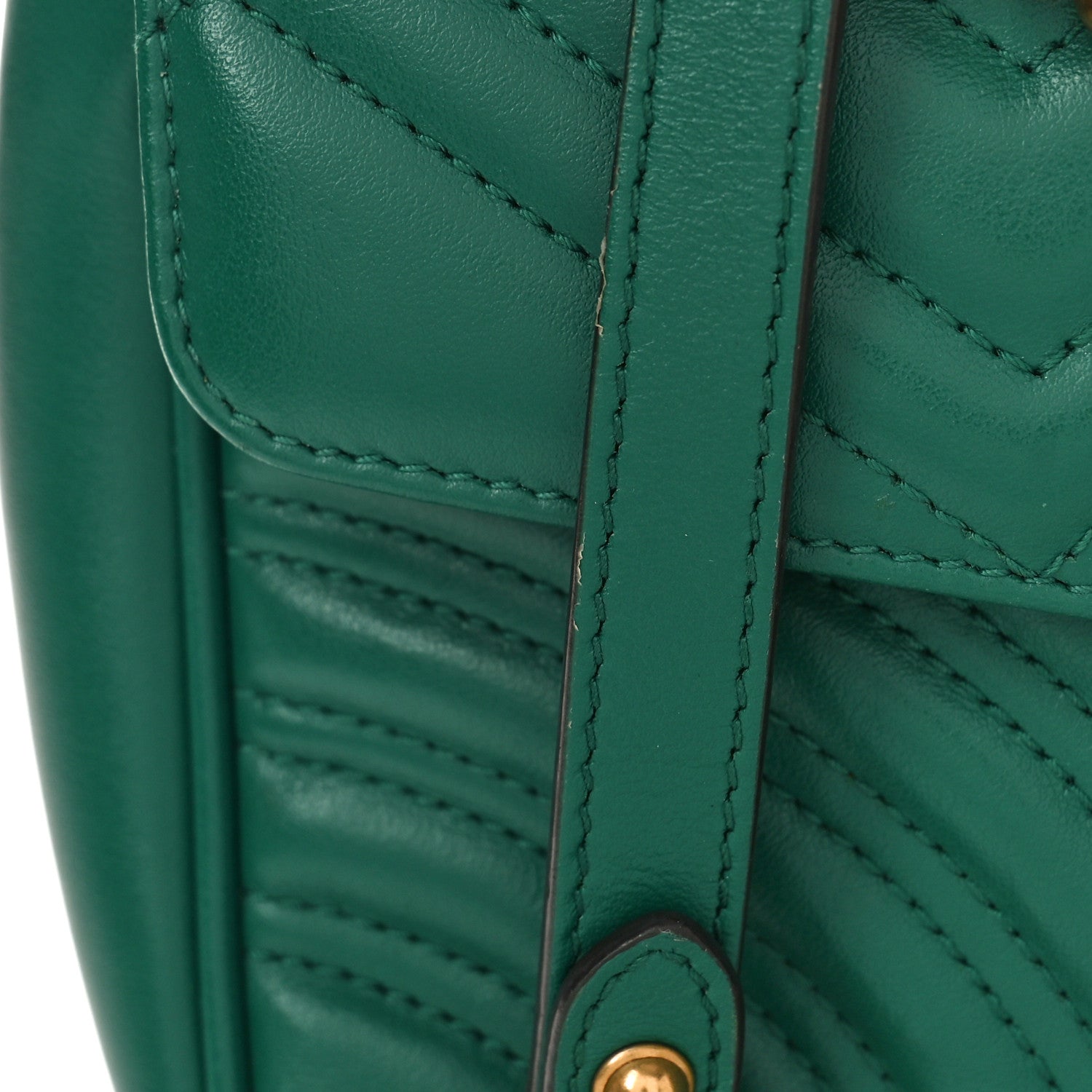Gucci Calfskin Matelasse Small GG Marmont Shoulder Bag Emerald Green 11 of 13