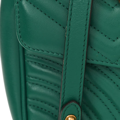 Gucci Calfskin Matelasse Small GG Marmont Shoulder Bag Emerald Green 11 of 13