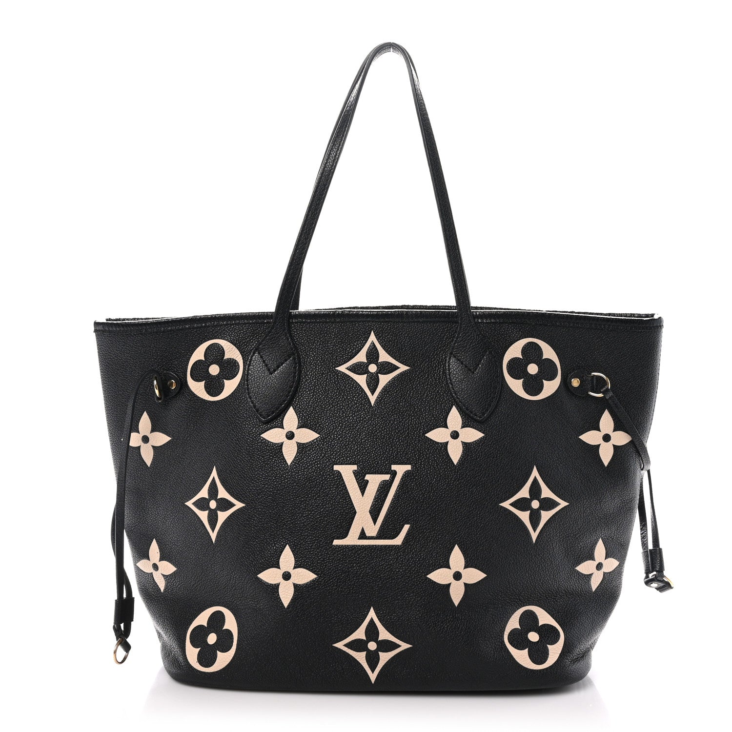 Louis Vuitton Empreinte Monogram Giant Neverfull MM Black Beige 1 of 10