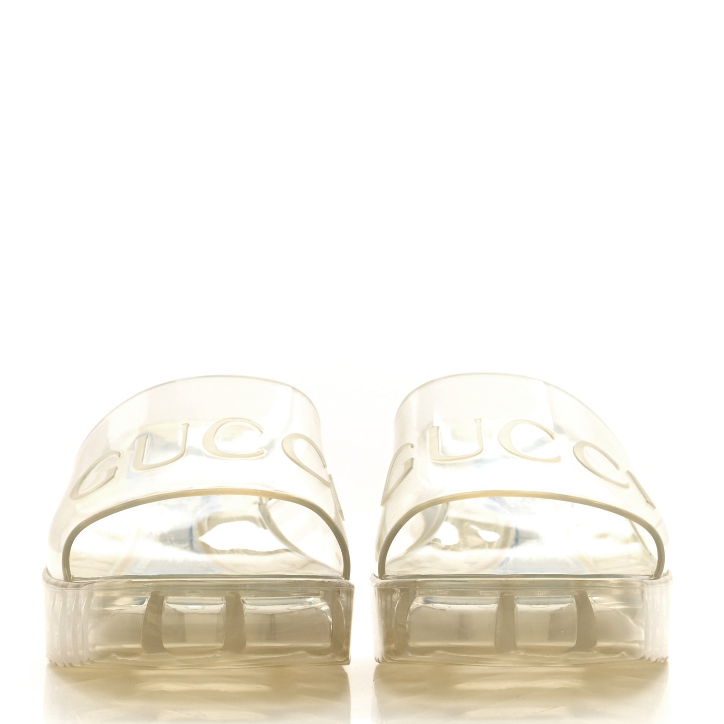 Rubber Gucci Logo Womens Platform 20/60mm Slide Sandals 39 Transparent