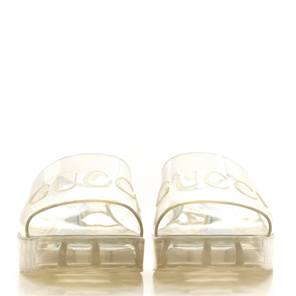 Gucci Rubber Gucci Logo Womens Platform 20/60mm Slide Sandals 39 Transparent 2 of 8