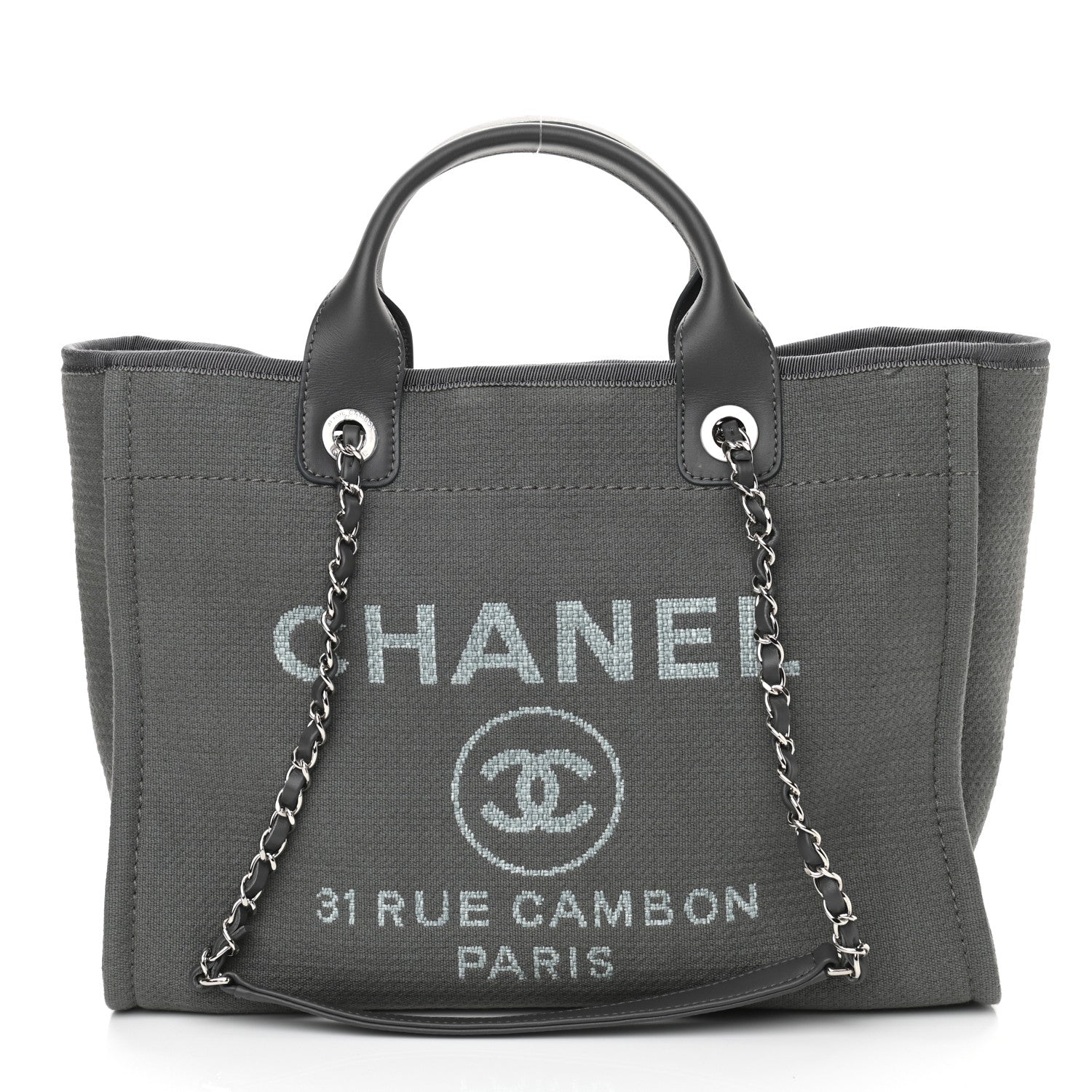 Chanel Mixed Fibers Small Deauville Tote Grey 3 of 11