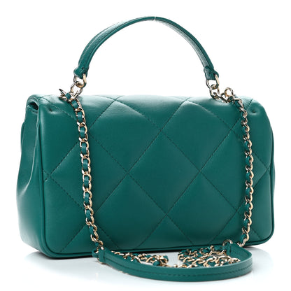 Chanel Lambskin Quilted Small Easy Carry Flap Green 2 of 4