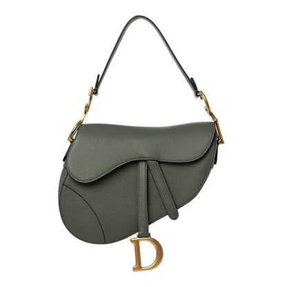 Christian Dior Grained Calfskin Saddle Bag Green 1 of 9