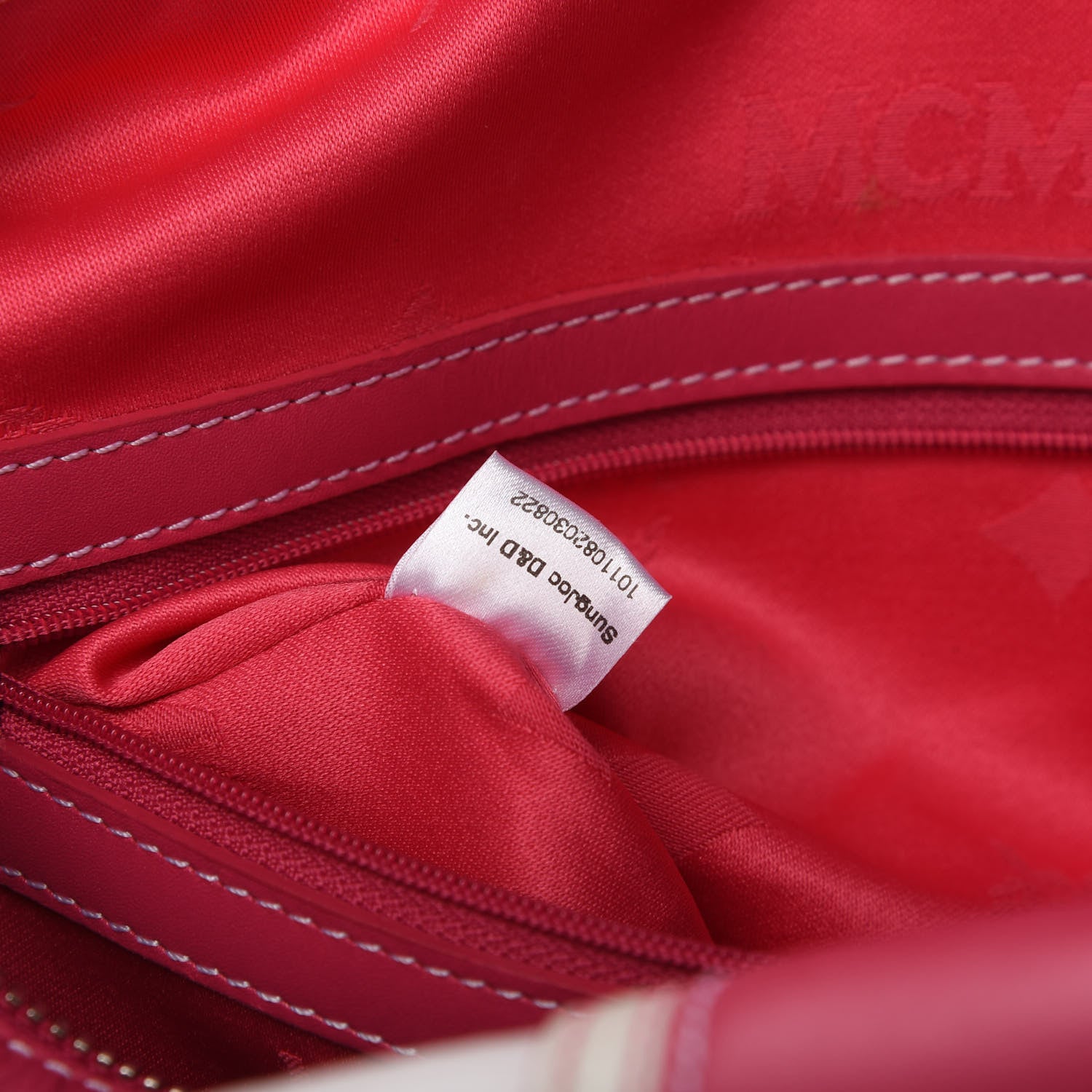 MCM Visetos Medium Boston Bag Pink White 9 of 10