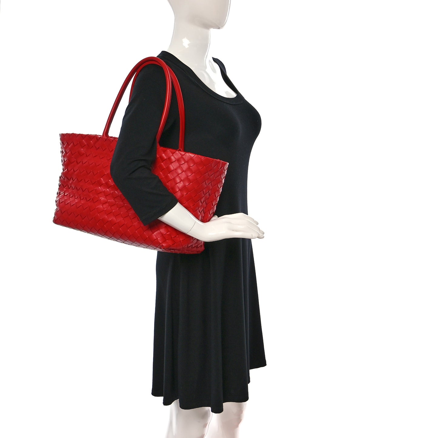 Nappa Intrecciato Tote Bag Red