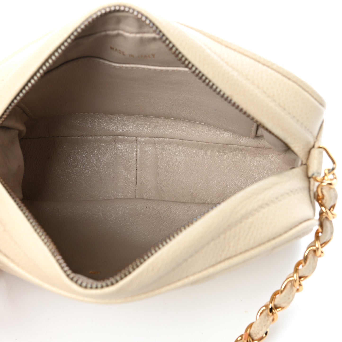 Caviar Quilted Camera Case Beige Clair