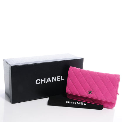 Chanel Iridescent Caviar Wallet on Chain WOC Hot Pink 5 of 8