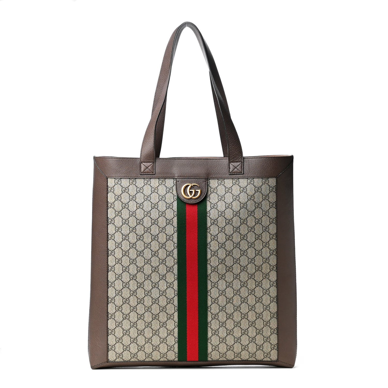 Gucci GG Supreme Monogram Web Large Ophidia Vertical Shopping Tote Brown 2 of 5
