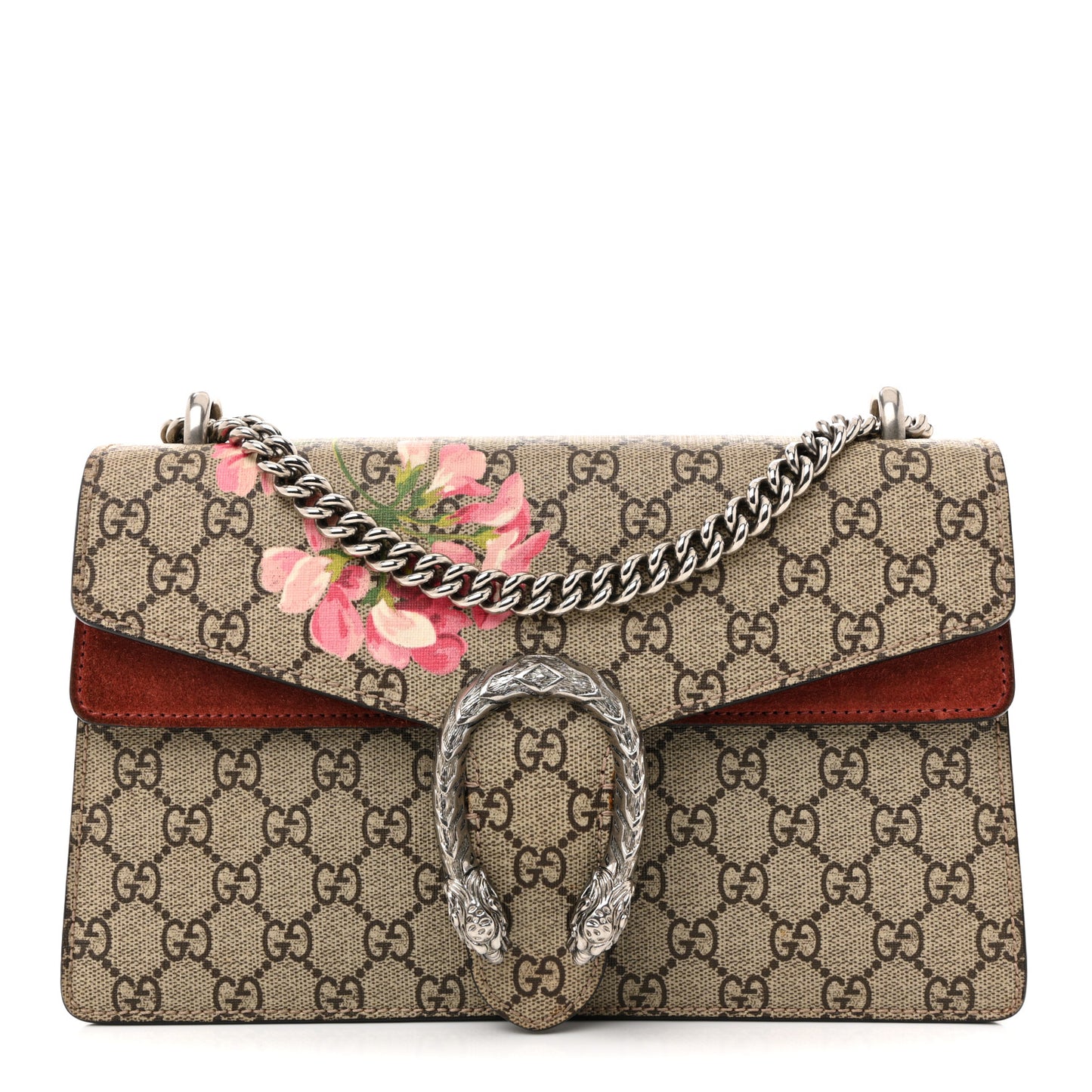 GG Supreme Monogram Blooms Small Dionysus Shoulder Bag Beige Multicolor Dry Rose