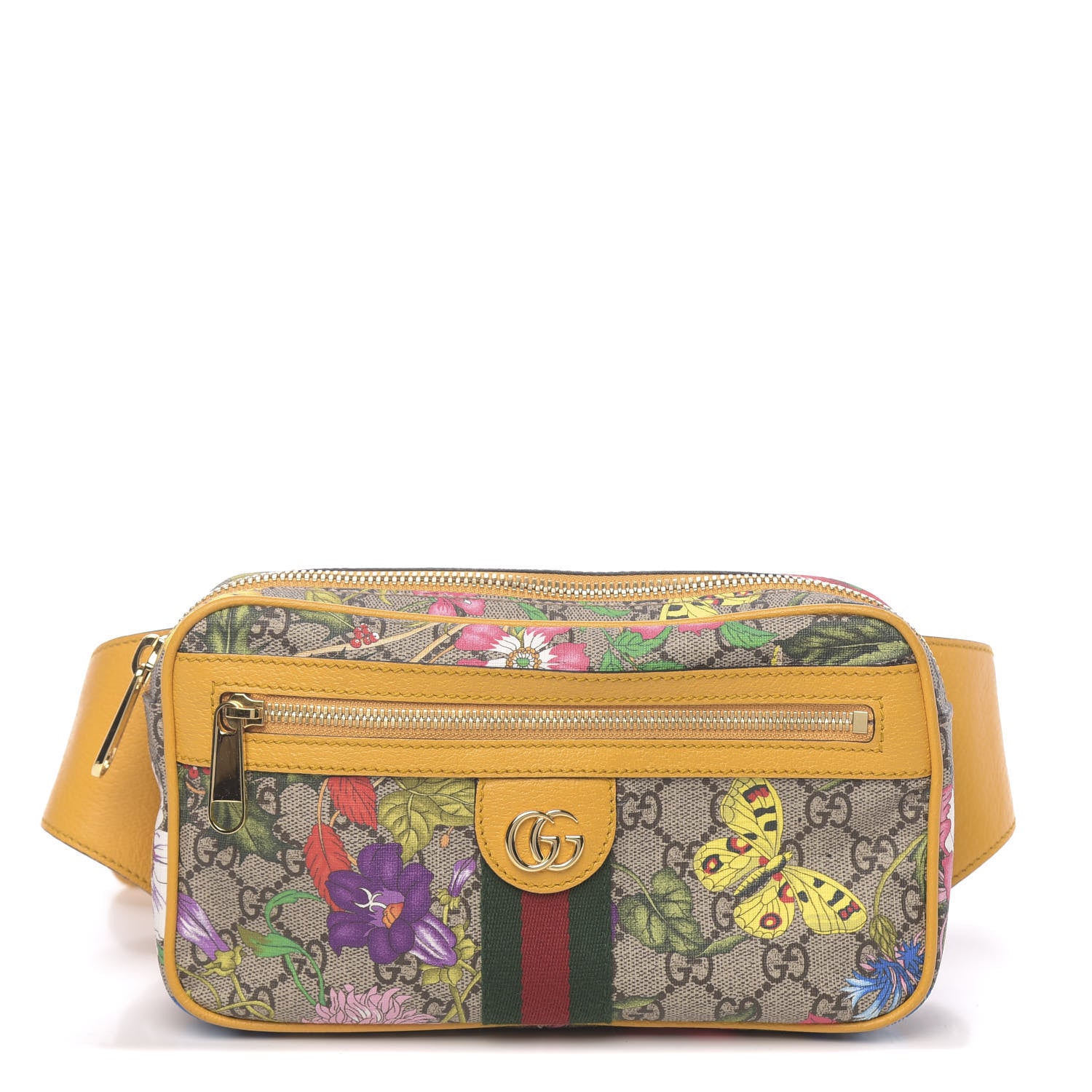 Gucci GG Supreme Monogram Flora Medium Ophidia Belt Bag Beige Multicolor Crop 1 of 10