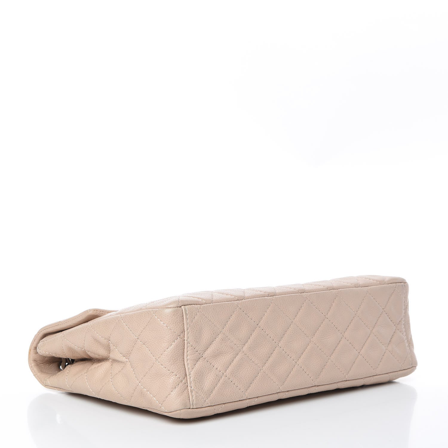Chanel Washed Caviar Quilted Maxi Single Flap Beige 4 of 12