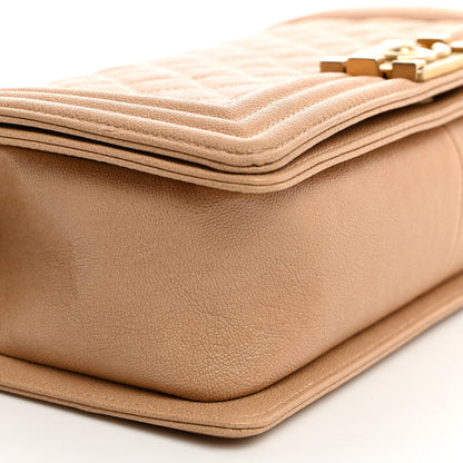 Chanel Caviar Quilted Medium Boy Flap Beige 9 of 10