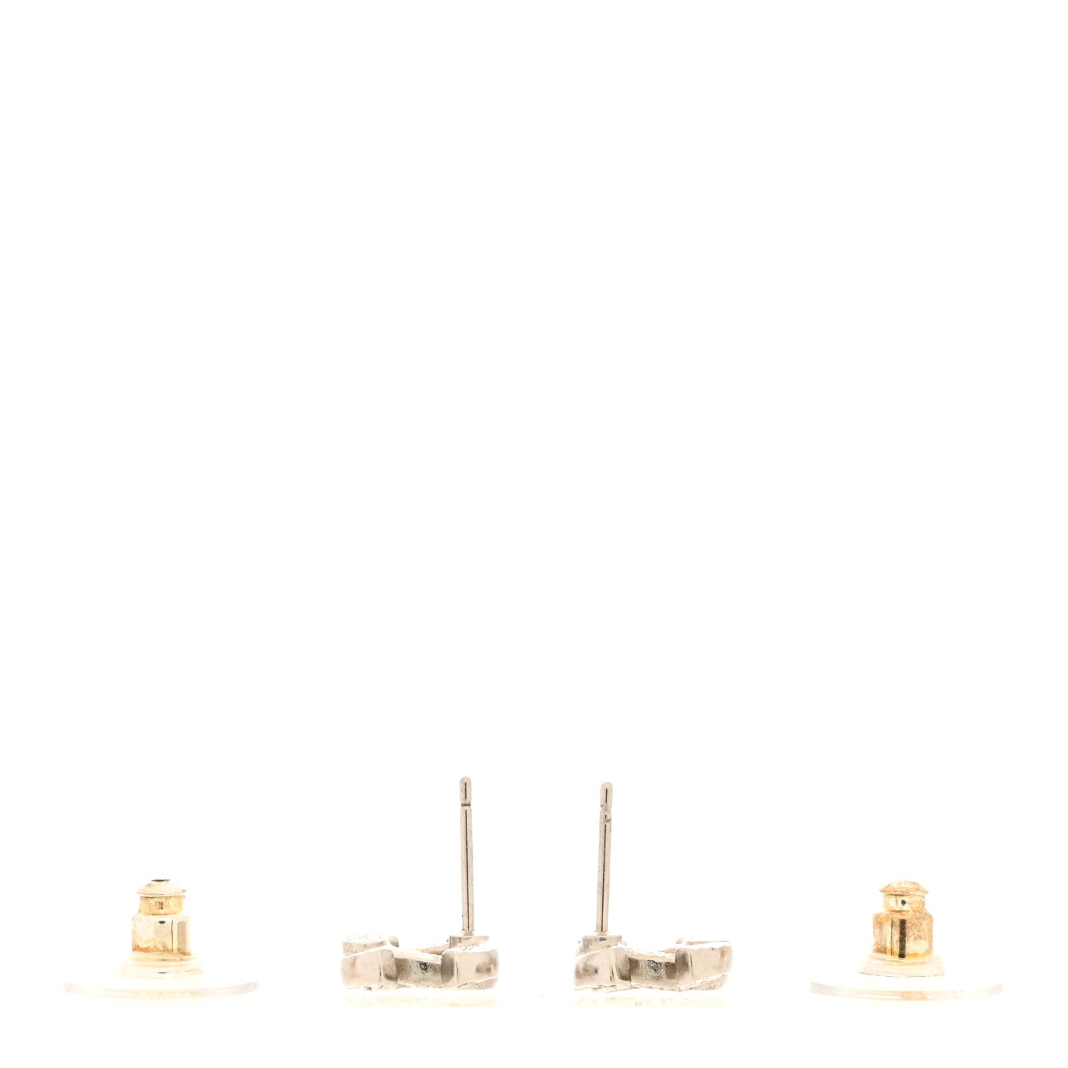 Chanel Crystal Mini Timeless CC Earrings Silver 3 of 5