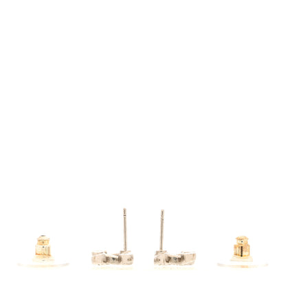 Chanel Crystal Mini Timeless CC Earrings Silver 3 of 5
