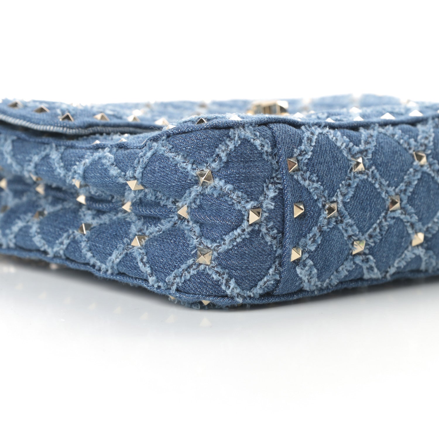 Valentino Garavani Denim Medium Rockstud Spike Shoulder Bag Denim 8 of 9
