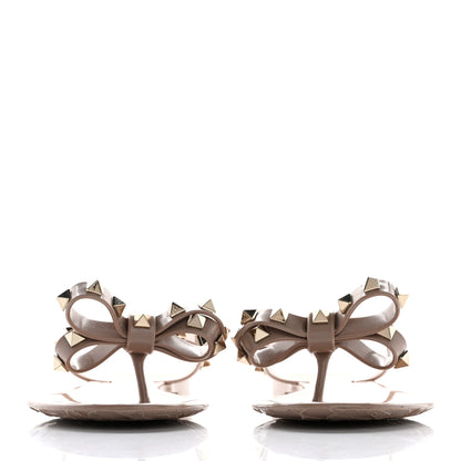 Valentino Garavani PVC Jelly Rockstud Bow Thong Sandals 36 Poudre 3 of 11