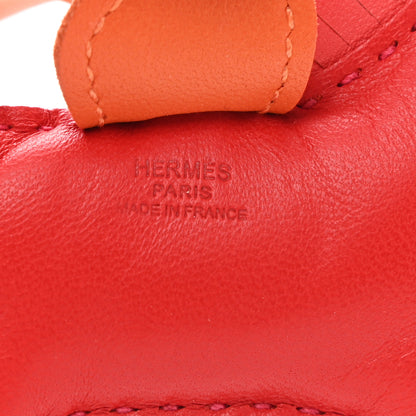Hermes Milo Lambskin Grigri Rodeo Horse Bag Charm PM Rouge Rose Indien Jaipur Feu 3 of 3
