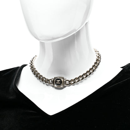 Chanel Metal Glass Pearl Strass CC Pendant Necklace Black Gold 2 of 5
