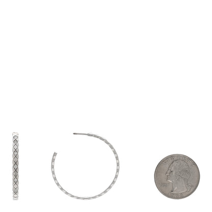 Chanel 18K White Gold Diamond Coco Crush Hoop Earrings 2 of 5
