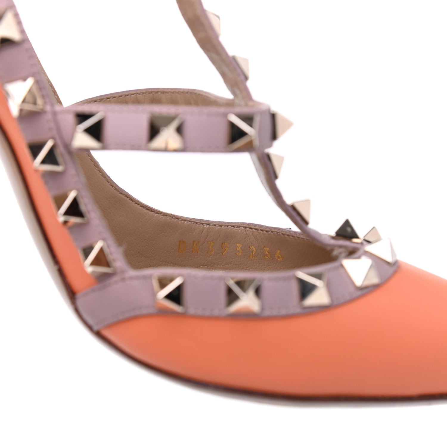 Valentino Garavani Nappa Rockstud Ankle Strap Pumps 36 Orange Poudre 9 of 17