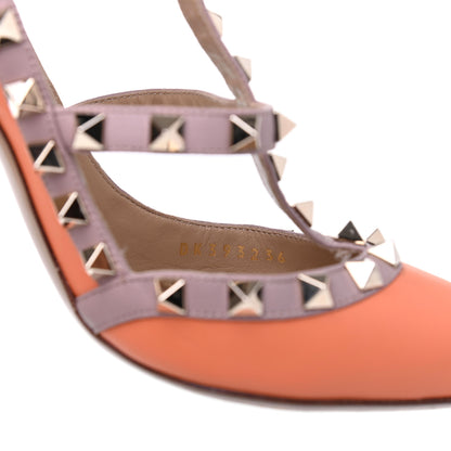 Valentino Garavani Nappa Rockstud Ankle Strap Pumps 36 Orange Poudre 9 of 17