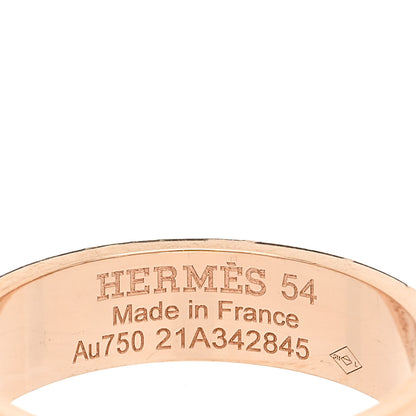 Hermes 18K Rose Gold Diamond PM Kelly Ring 54 6.75 4 of 5