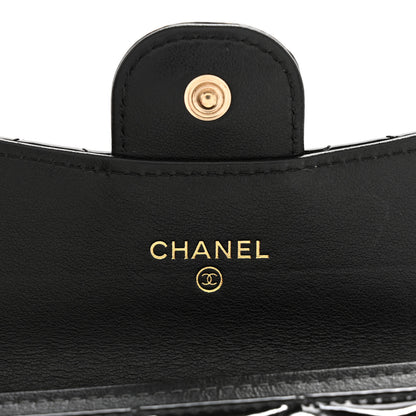 Chanel Patent Quilted Flap Card Holder Wallet Black 6 of 10
