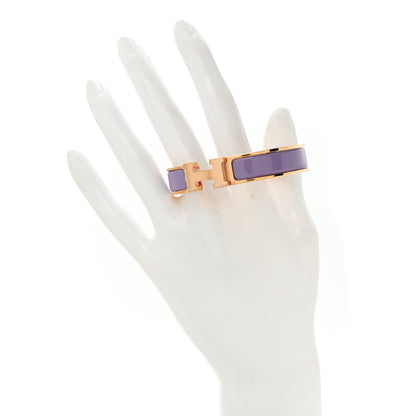 Hermes Enamel Narrow Clic Clac H Bracelet PM Lilas 2 of 5