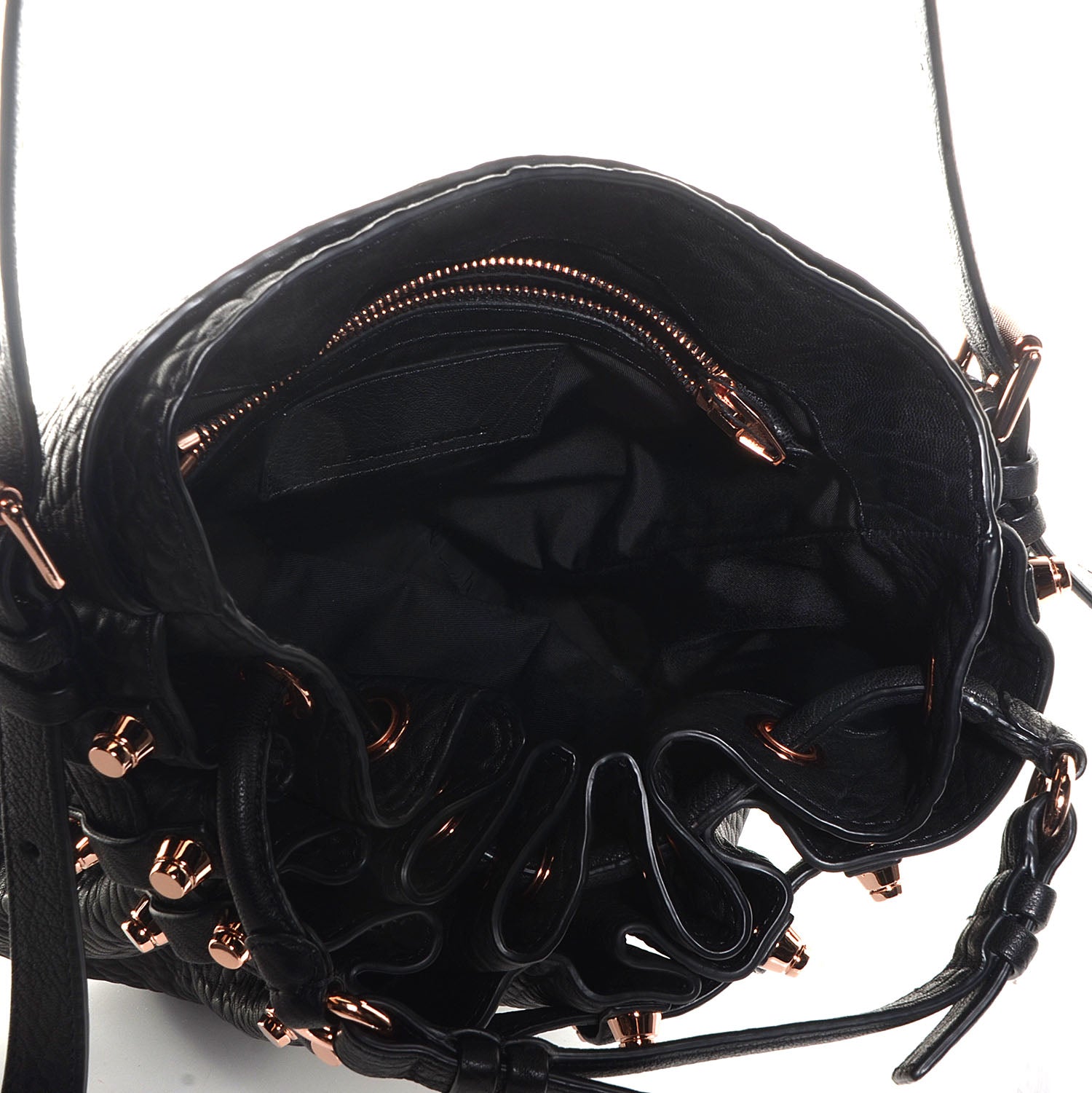Alexander Wang Pebbled Leather Diego Bucket Bag Black w Rose Gold Hardware 5 of 6