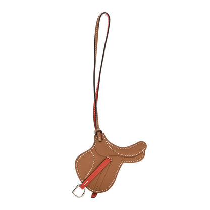 Hermes Swift Paddock Selle Horse Saddle Bag Charm Gold Capucine 1 of 4