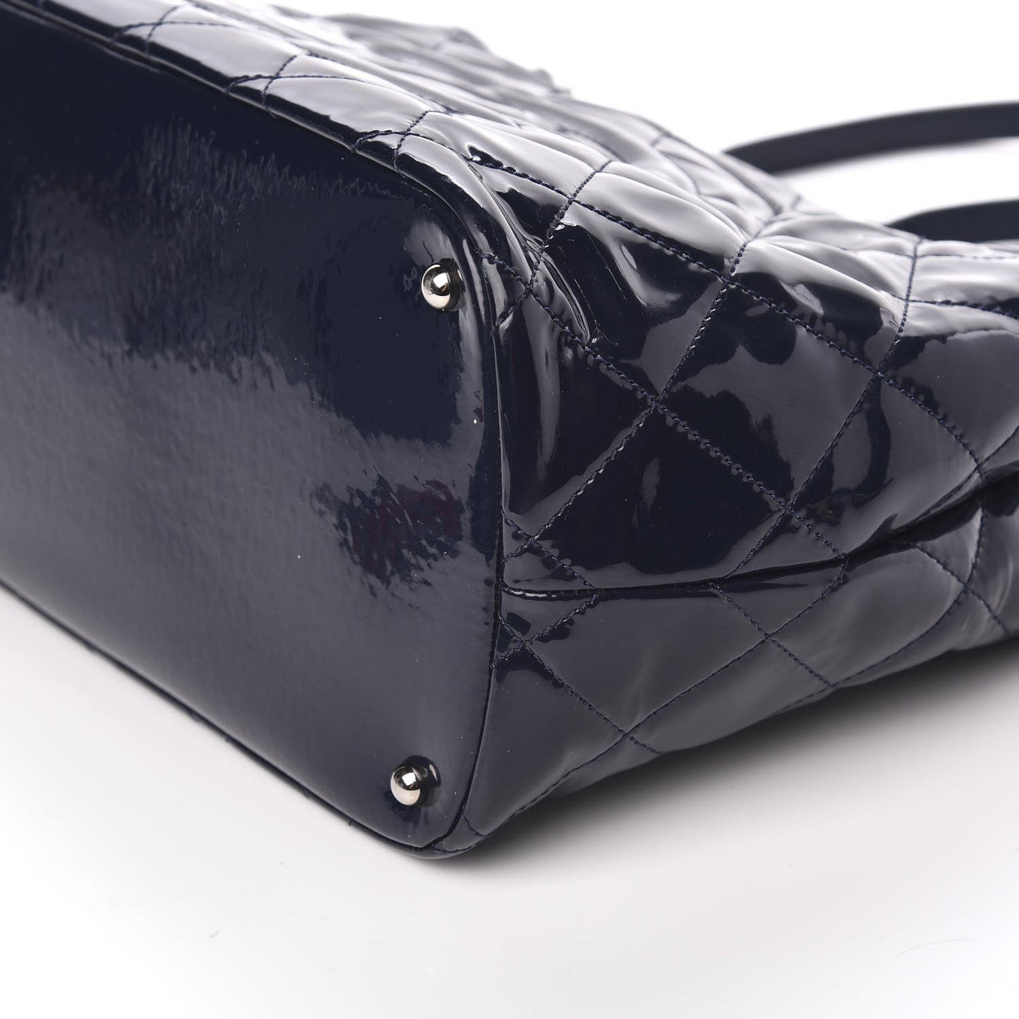 Patent Quilted Timeless CC Soft Tote Navy