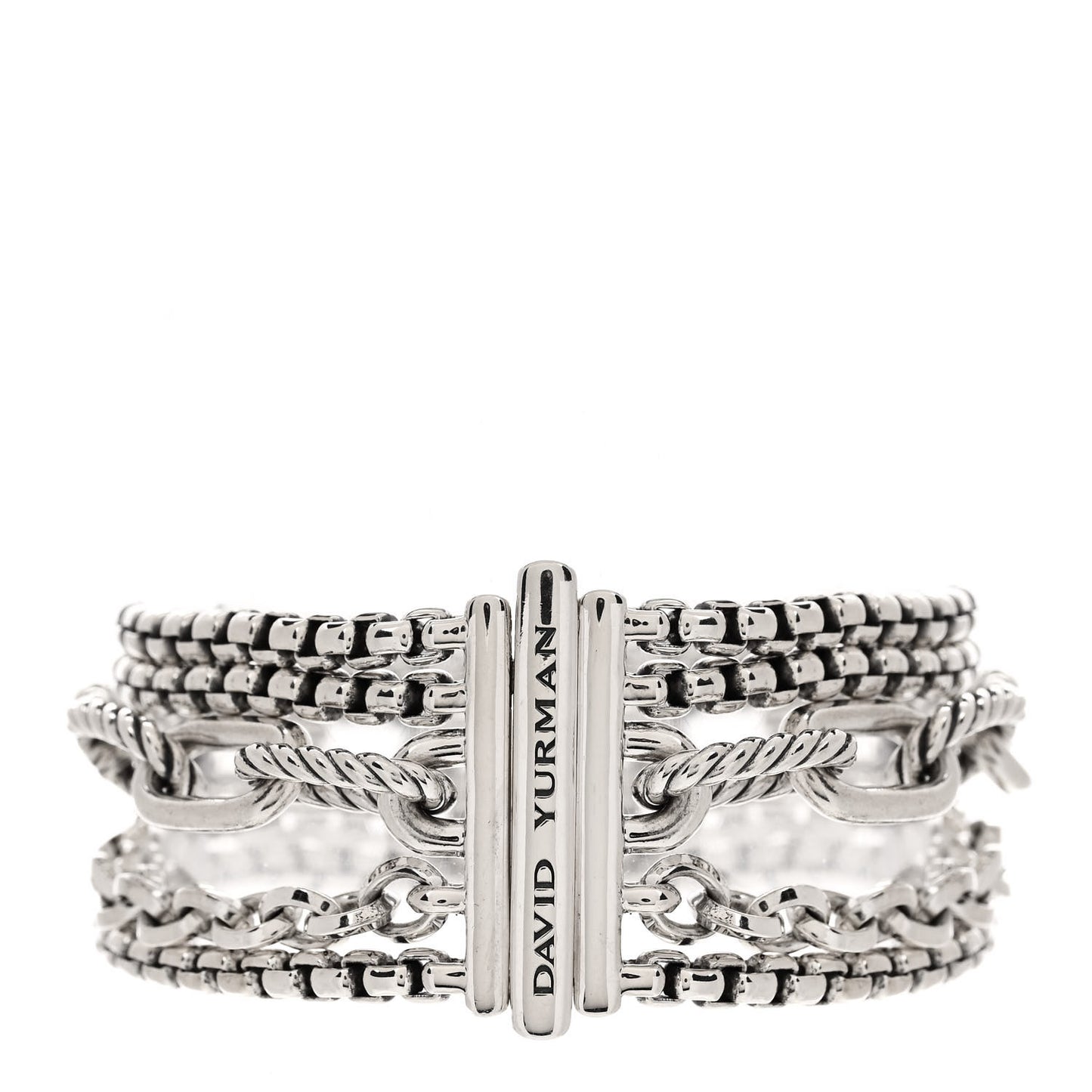 Sterling Silver Multi Row Chain Bracelet