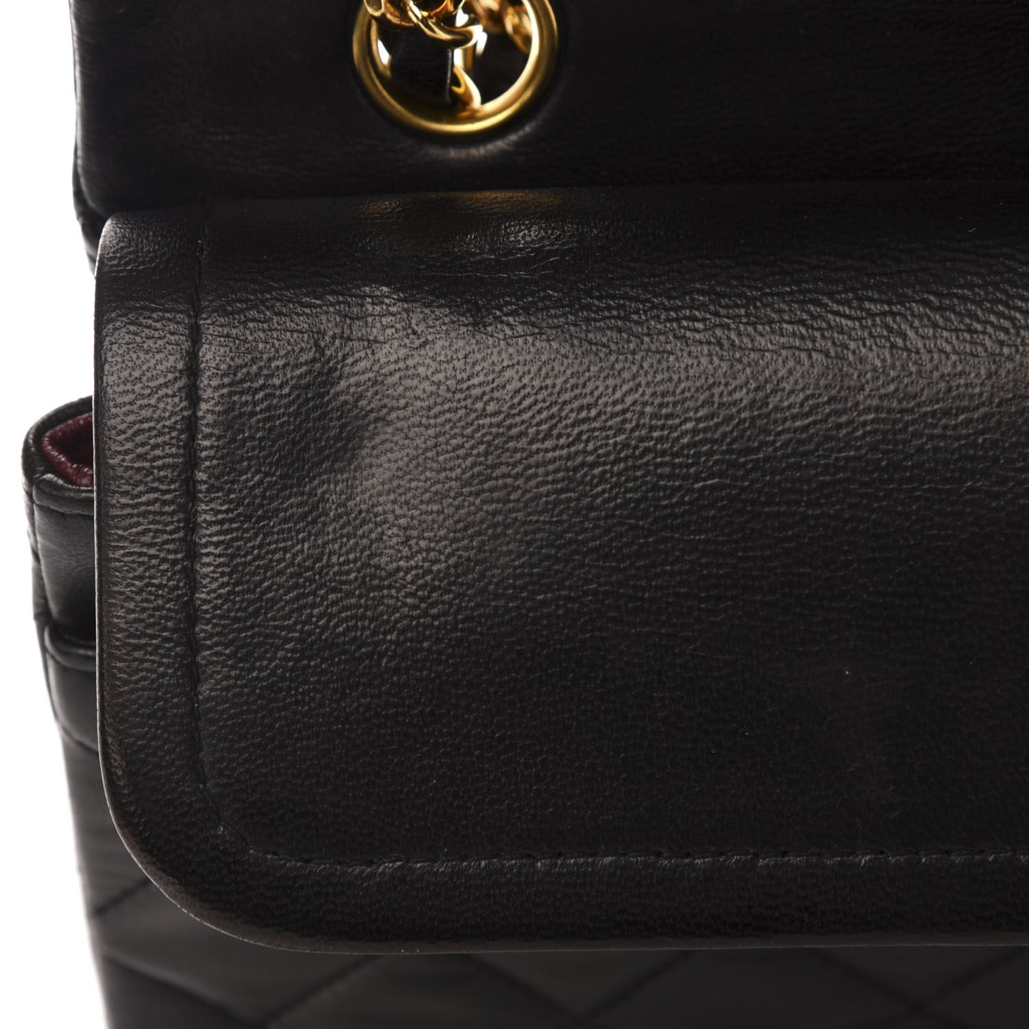 Lambskin Quilted Small Double Flap Black