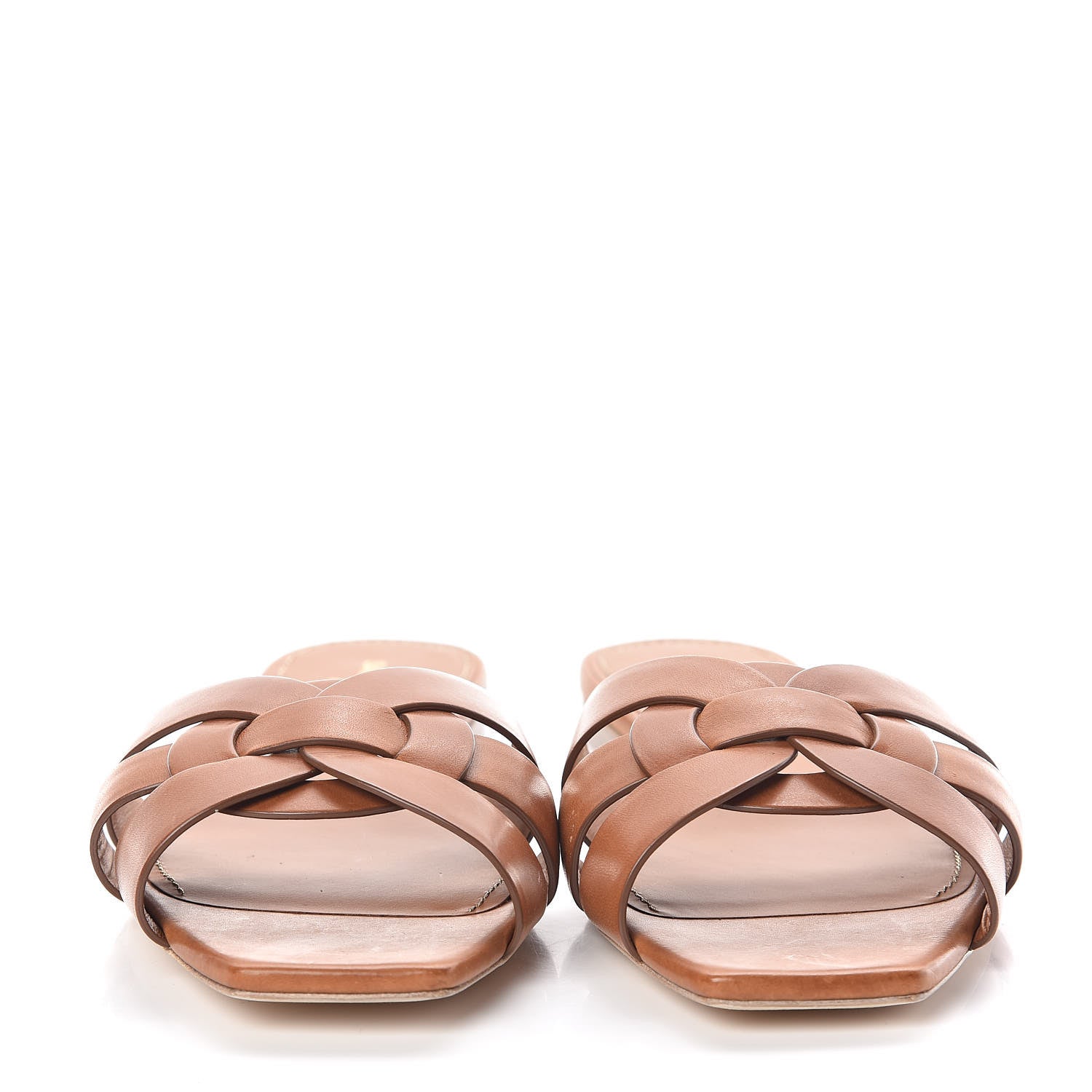 Saint Laurent Calfskin Tribute 05 Slide Sandals 40 Amber 2 of 8
